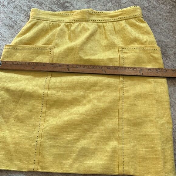 Anthropologie Cartonnier Yellow with large hip pockets skirt size 12 - Picture 7 of 11